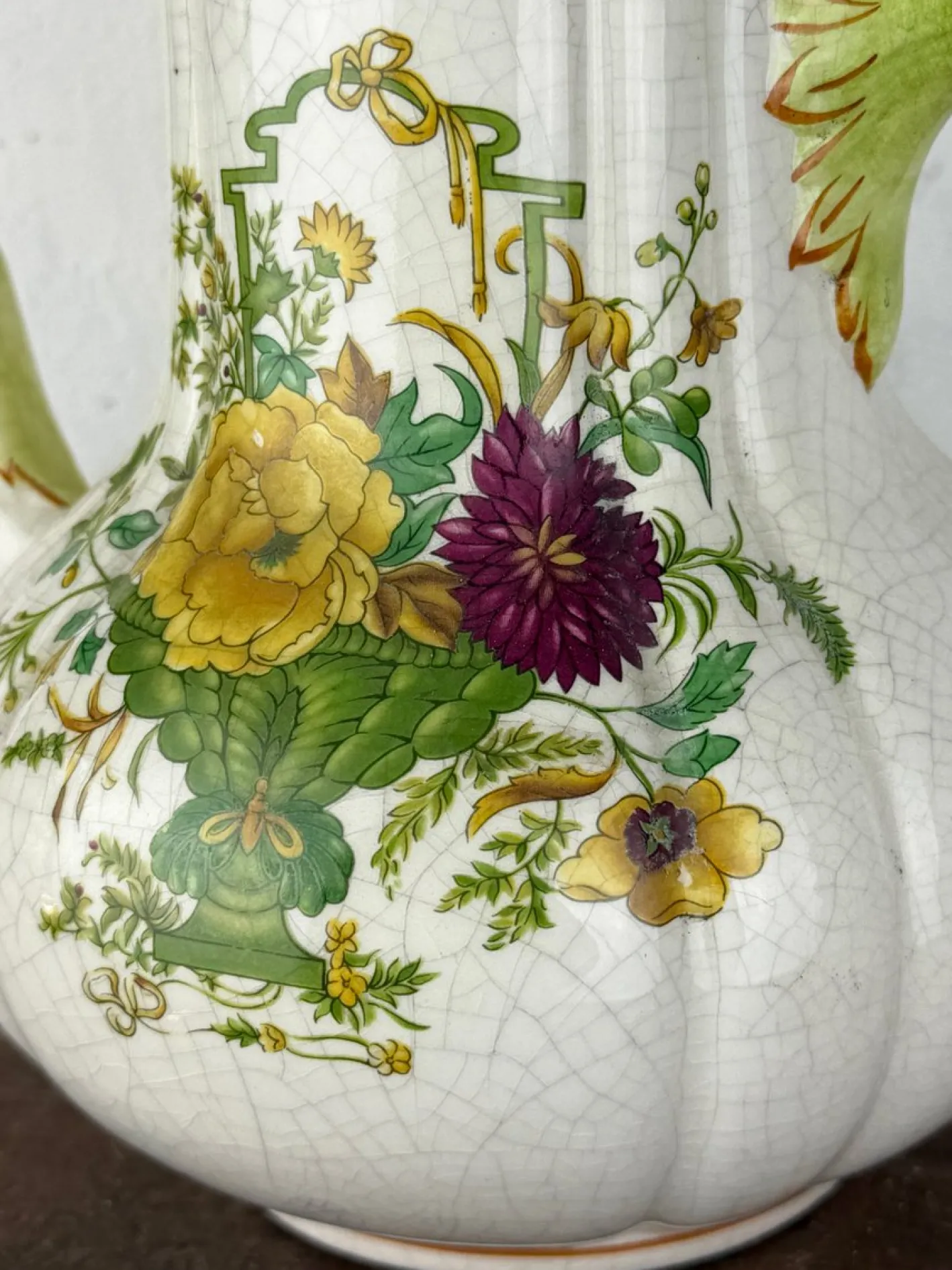 Antike zoomorphe italienische Majolica Kaffeekanne im Stil von Pasquale Rubati, frühes 20. Jh