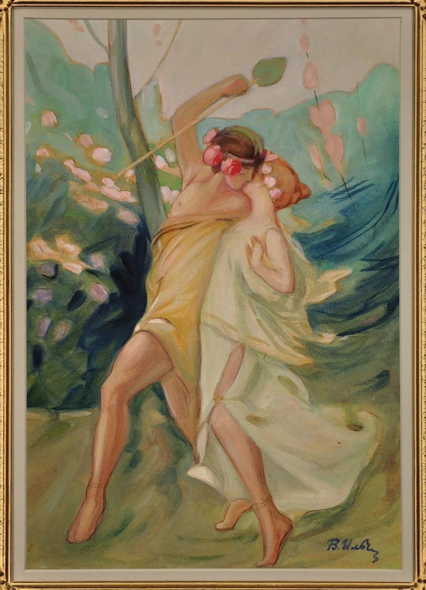 Antoine Calbet, Nachfolger von Antoine Calbet, 1890er, Aquarell, gerahmt