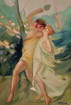 Antoine Calbet, Nachfolger von Antoine Calbet, 1890er, Aquarell, gerahmt
