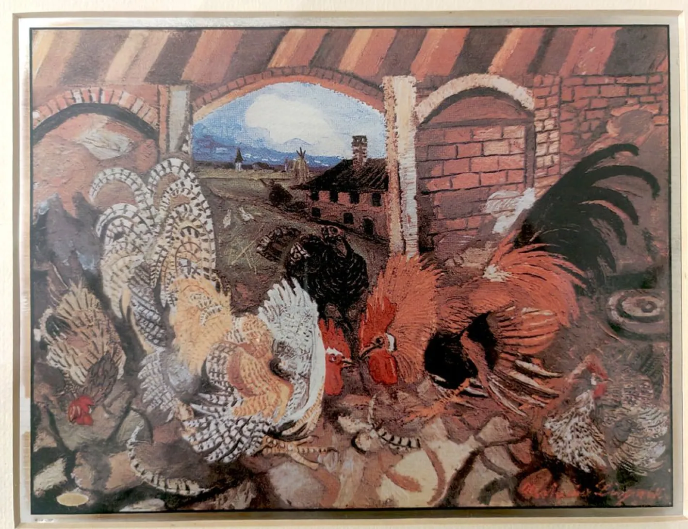 Antonio Ligabue, Lotta di Galli, 1979, Pigmentdruck