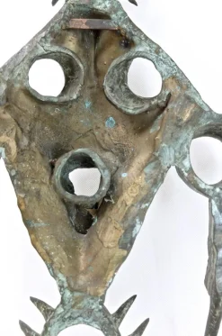 Archaische Mid-Century Maske aus Bronze von Manfred Strake, 1970