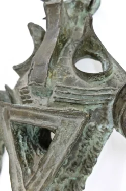 Archaische Mid-Century Maske aus Bronze von Manfred Strake, 1970