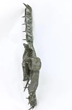Archaische Mid-Century Maske aus Bronze von Manfred Strake, 1970