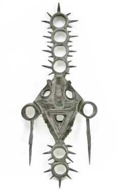 Archaische Mid-Century Maske aus Bronze von Manfred Strake, 1970