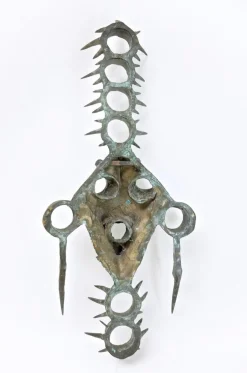 Archaische Mid-Century Maske aus Bronze von Manfred Strake, 1970