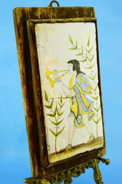 Archaische Tafel aus Keramikfliesen mit Holzgestell von Viterbo Tuscia, 1920er, Keramik
