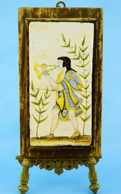 Archaische Tafel aus Keramikfliesen mit Holzgestell von Viterbo Tuscia, 1920er, Keramik