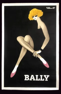 Arches Paper Poster of Bally Shoes / Blonde Woman von Bernard Villemot, 1982