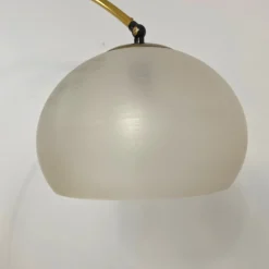Arc Stehlampe aus Messing & Travertin von Goffredo Reggiani, 1970er