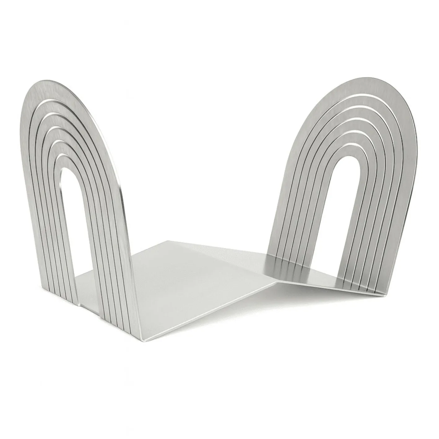 Arc Wave Schallplattenständer aus gebürstetem Edelstahl von Veliento
