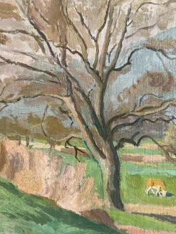 Armand Cacheux, Campagne et vaches dans le champ, Öl auf Leinwand
