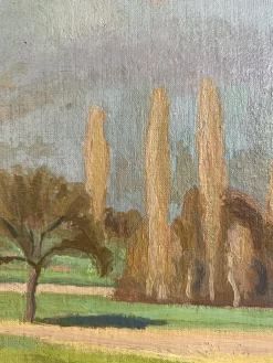 Armand Cacheux, Campagne et vaches dans le champ, Öl auf Leinwand