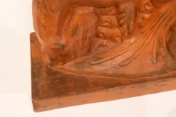 Armand Godard, Art Deco Jugend mit Windhunden, 1930, Terrakotta