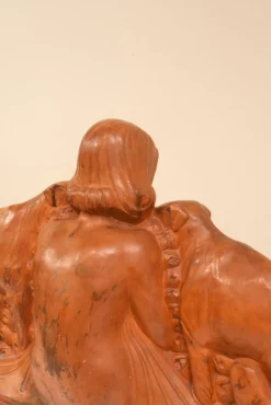 Armand Godard, Art Deco Jugend mit Windhunden, 1930, Terrakotta