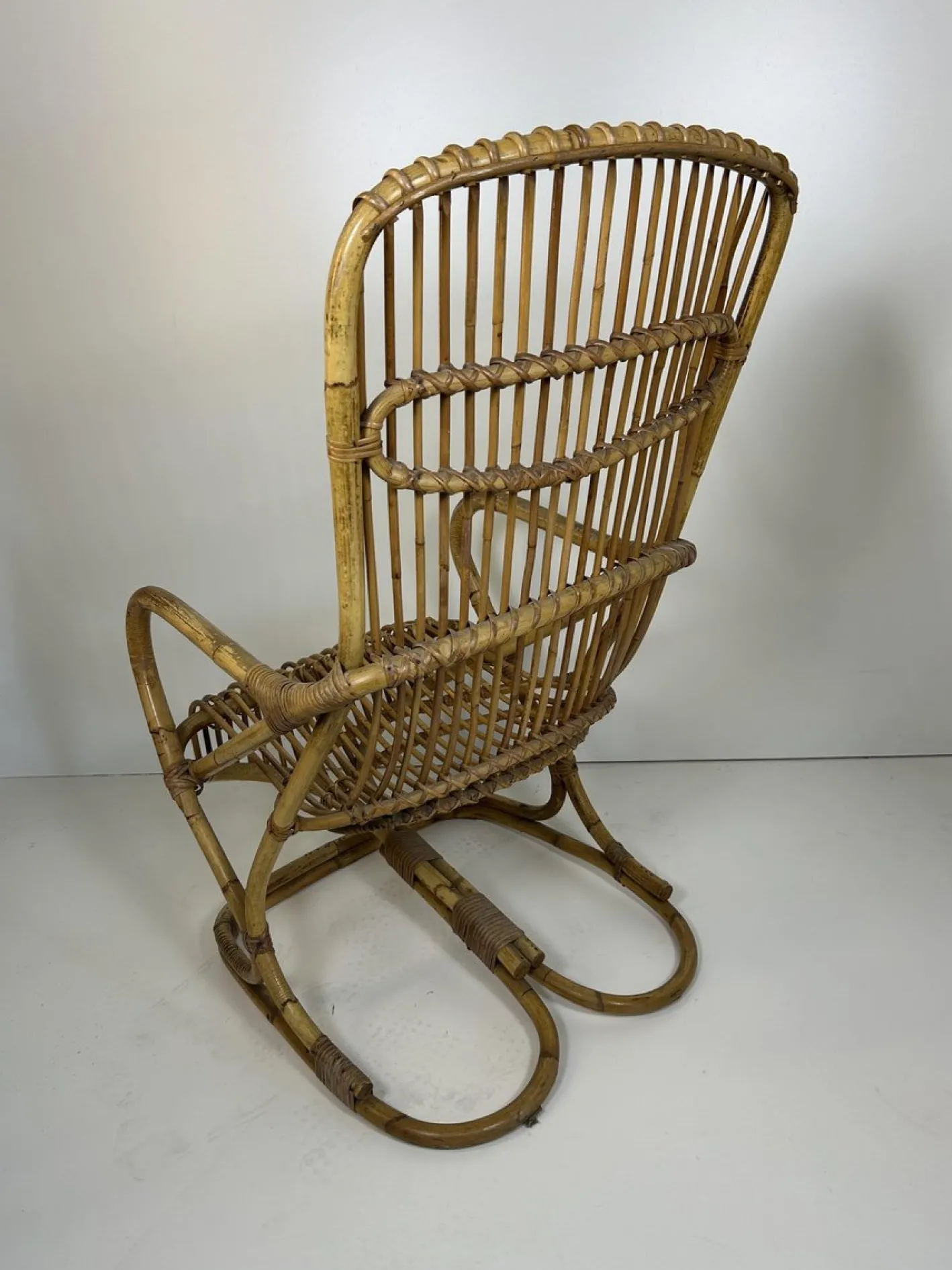 Armlehnstühle aus Korbgeflecht, 1960er, 2er Set