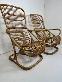 Armlehnstühle aus Korbgeflecht, 1960er, 2er Set