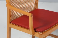 Armlehnstühle aus Ulmenholz, Schilfrohr und Leder von Ditte Heath für Søren Horn, 1960er, 2er Set