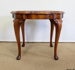 Armlehnstühle und Chippendale Tisch aus massiver Buche, 1950er, 3er Set