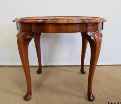 Armlehnstühle und Chippendale Tisch aus massiver Buche, 1950er, 3er Set