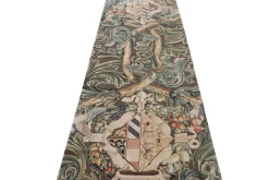 Armorial Tudor Style Läufer in Schwarz von Rug&Kilim