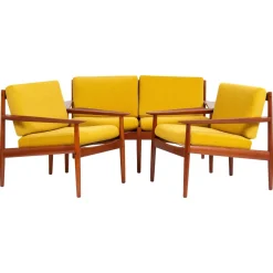 Arne Vodder zugeschriebenes dänisches Teak Sofa und Sessel für Glostrup Furniture Factory, 1960er, 3er Set