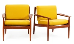 Arne Vodder zugeschriebenes dänisches Teak Sofa und Sessel für Glostrup Furniture Factory, 1960er, 3er Set
