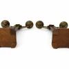 Art Deco Amsterdamer Schule Kerzenhalter aus Eiche & Messing, 1920er, 2er Set