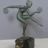Art Deco Babbitt Tänzerin aus Gusseisen von Derenne, 1930