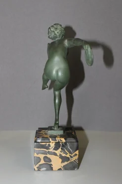 Art Deco Babbitt Tänzerin aus Gusseisen von Derenne, 1930