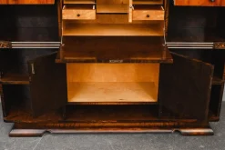 Art Deco Bücherregal mit Sekretär aus Birke & Nussholz