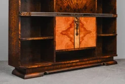 Art Deco Bücherregal mit Sekretär aus Birke & Nussholz
