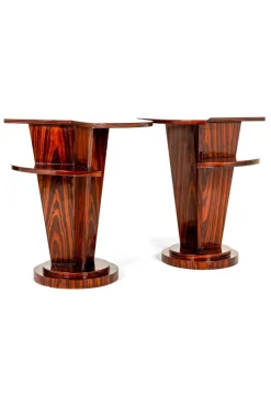 Art Deco Beistelltische oder Nachttische aus Palisander, 2er Set