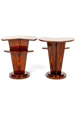 Art Deco Beistelltische oder Nachttische aus Palisander, 2er Set
