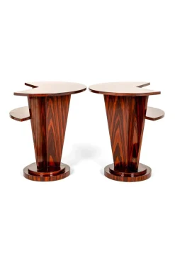 Art Deco Beistelltische oder Nachttische aus Palisander, 2er Set