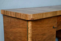 Art Deco Boudoir Frisiertisch aus Ulmenholz & Messing, 1930er