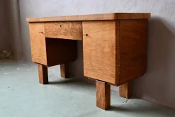 Art Deco Boudoir Frisiertisch aus Ulmenholz & Messing, 1930er