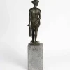 Art Deco Bronzeskulptur auf Steinsockel, 1930