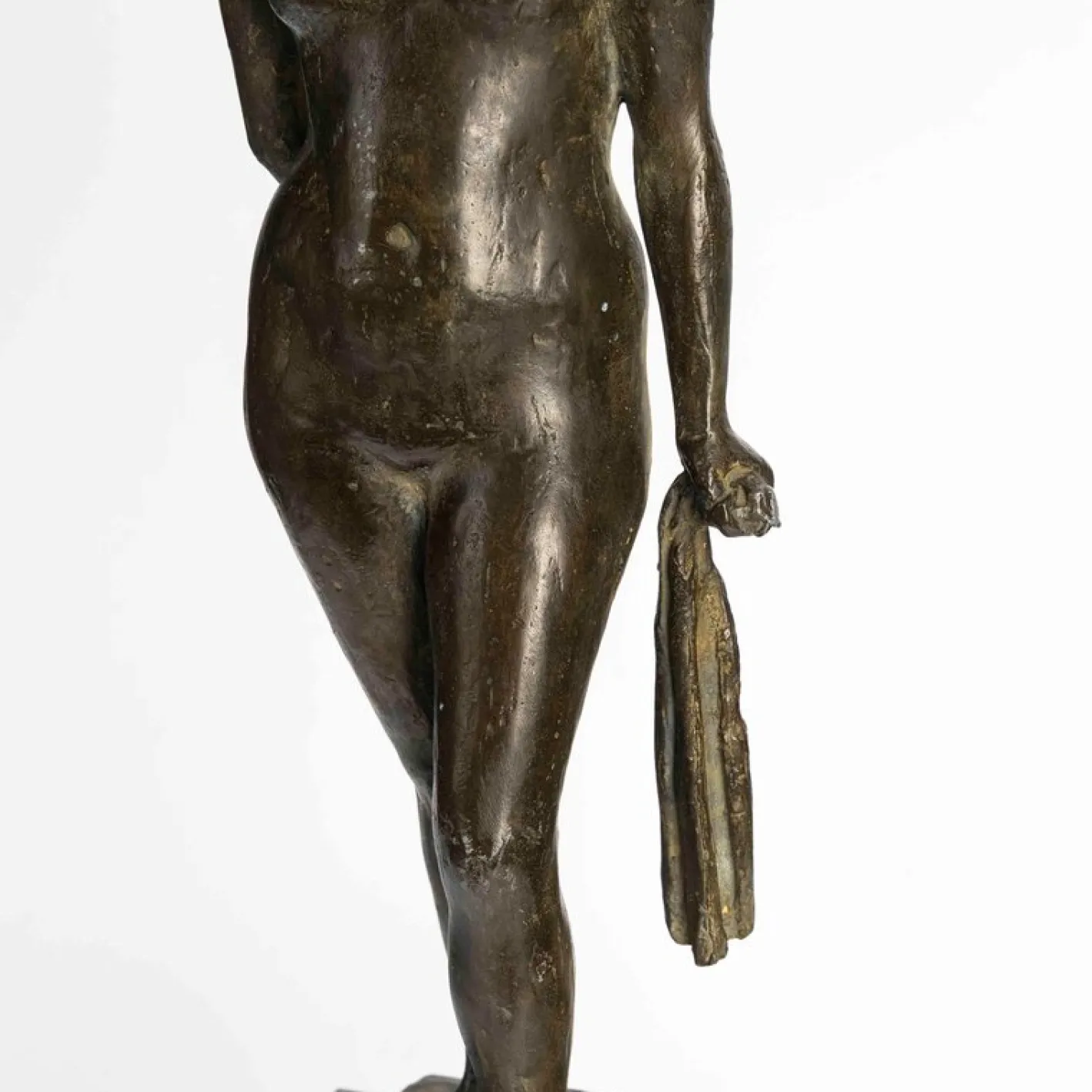 Art Deco Bronzeskulptur auf Steinsockel, 1930