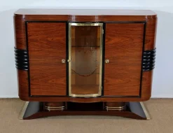 Art Deco Buffet aus Holz & Messing, 1930er