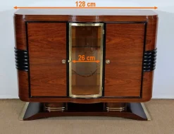 Art Deco Buffet aus Holz & Messing, 1930er