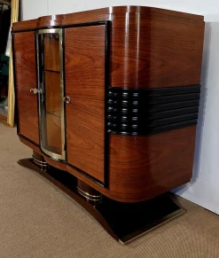 Art Deco Buffet aus Holz & Messing, 1930er