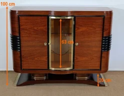 Art Deco Buffet aus Holz & Messing, 1930er