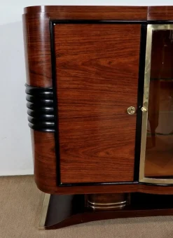 Art Deco Buffet aus Holz & Messing, 1930er