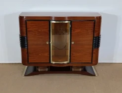 Art Deco Buffet aus Holz & Messing, 1930er