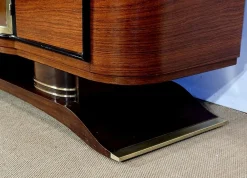 Art Deco Buffet aus Holz & Messing, 1930er