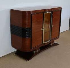 Art Deco Buffet aus Holz & Messing, 1930er