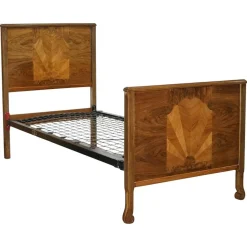 Art Deco Burr Walnut Single Bed