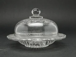 Art Deco Butterdose von Krosno Glassworks, Polen, 1930er