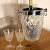 Art Deco Champagner Weinkühler mit Rautenmuster, 1920er