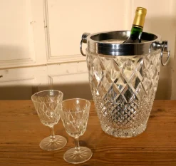 Art Deco Champagner Weinkühler mit Rautenmuster, 1920er